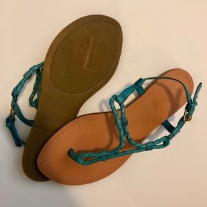 Teal Ralph Lauren rope sandals